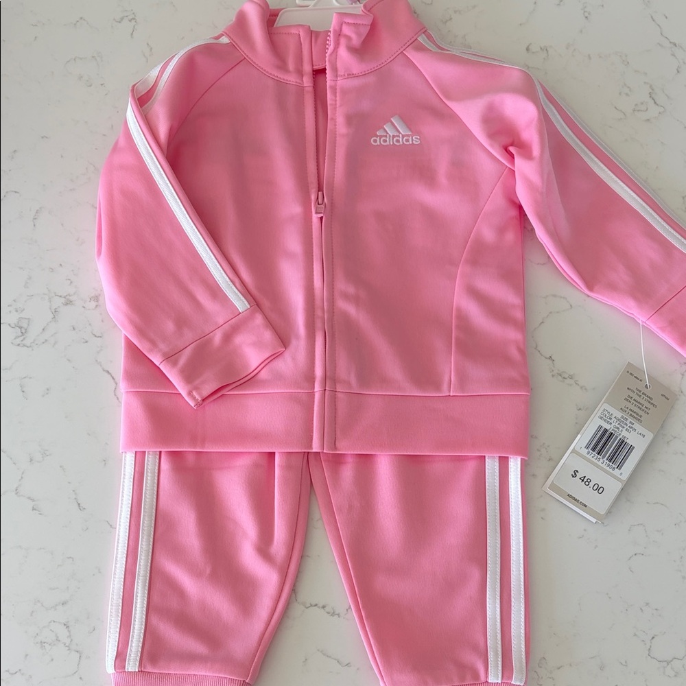 Adidas Kids Baby Pink Two-Piece Set
